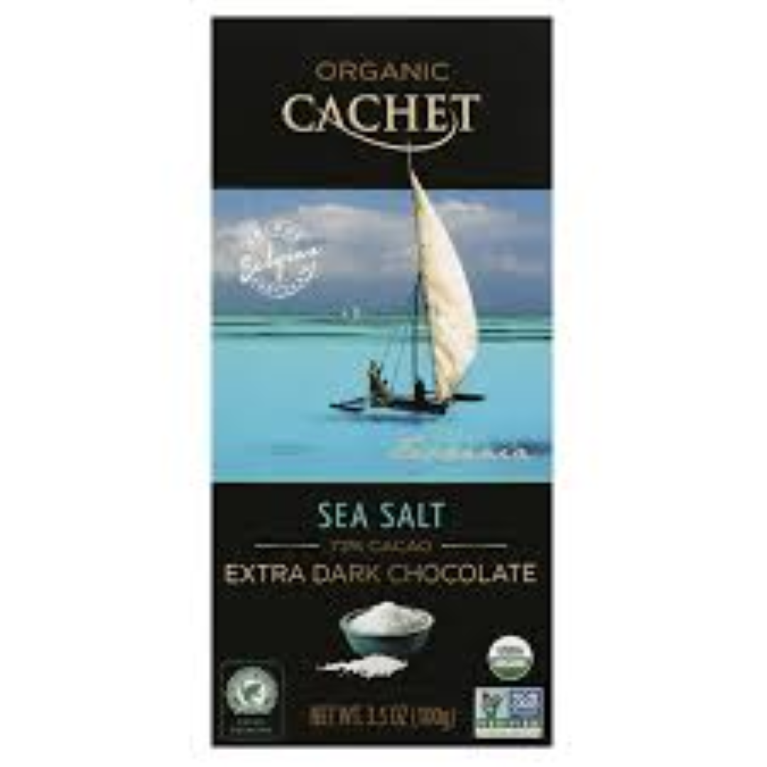 CACHET 72%ORGANIC DARK SEA SALT100G 